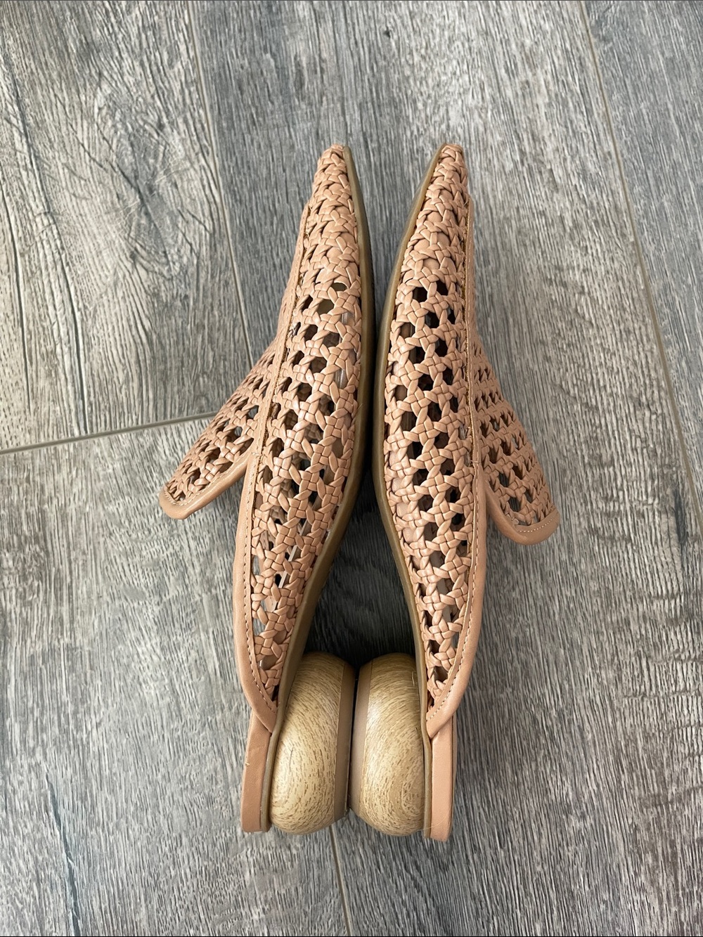 INC International Concepts Woven Tan Pointed Mule Clogs - Picture 4 of 9